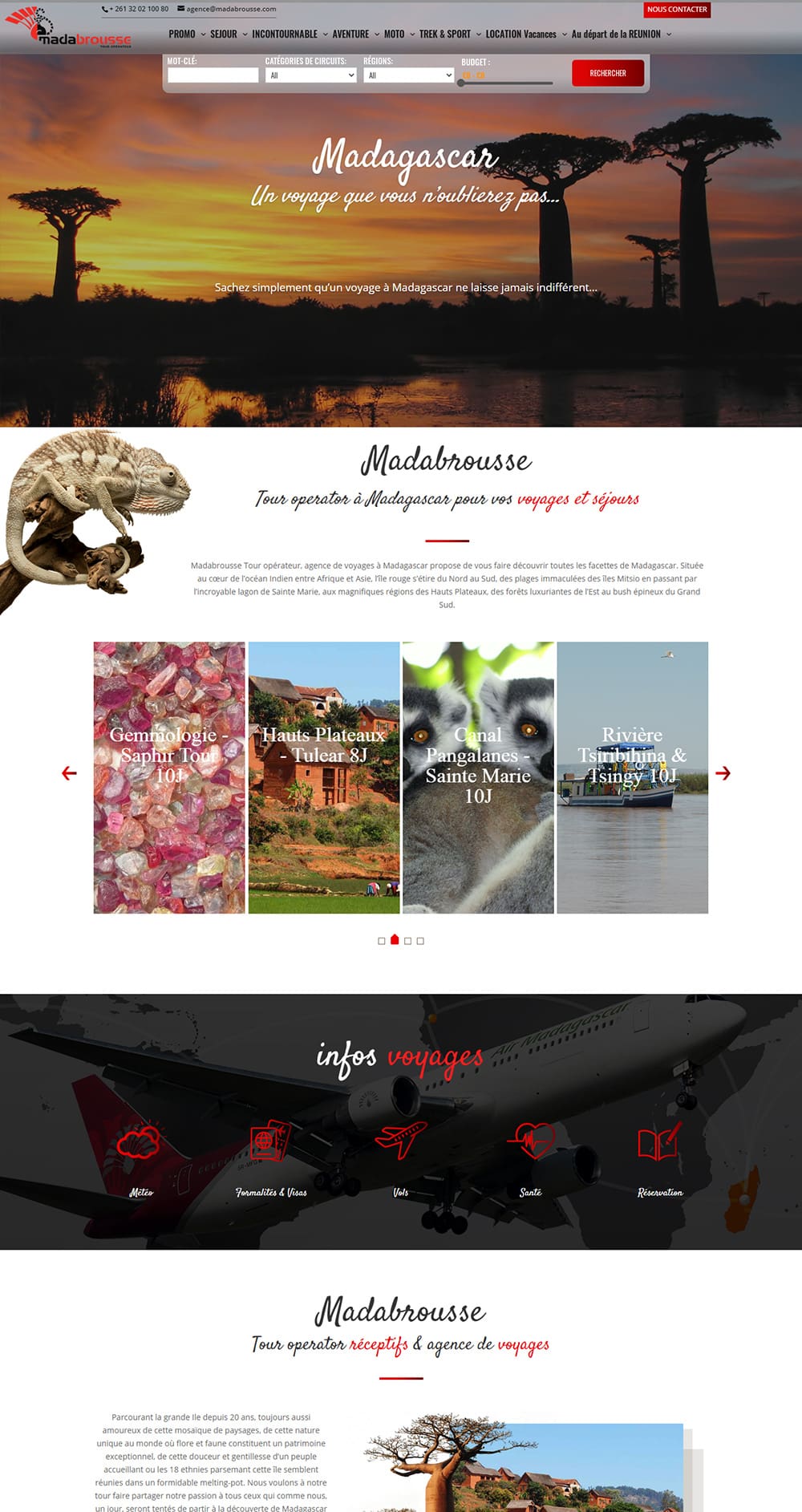 creation du site agence de voyage