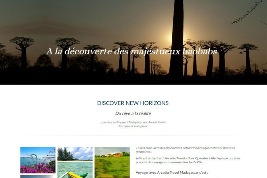 Creation du site Arcadia Travel Madagascar