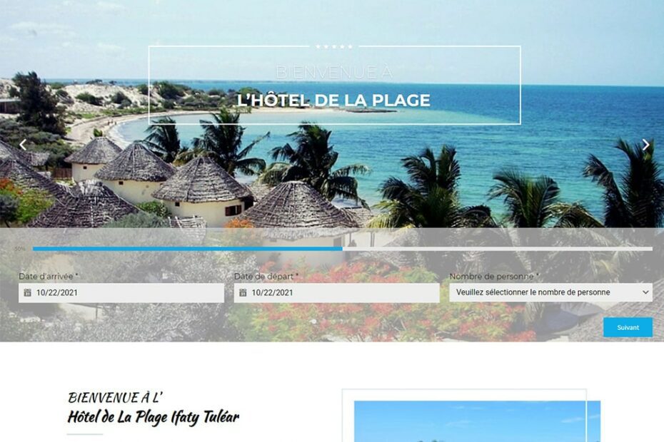 Creation du site hotel plage tulear