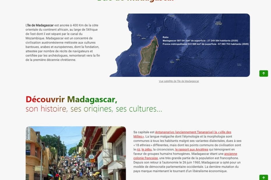 creation du site madagascar island